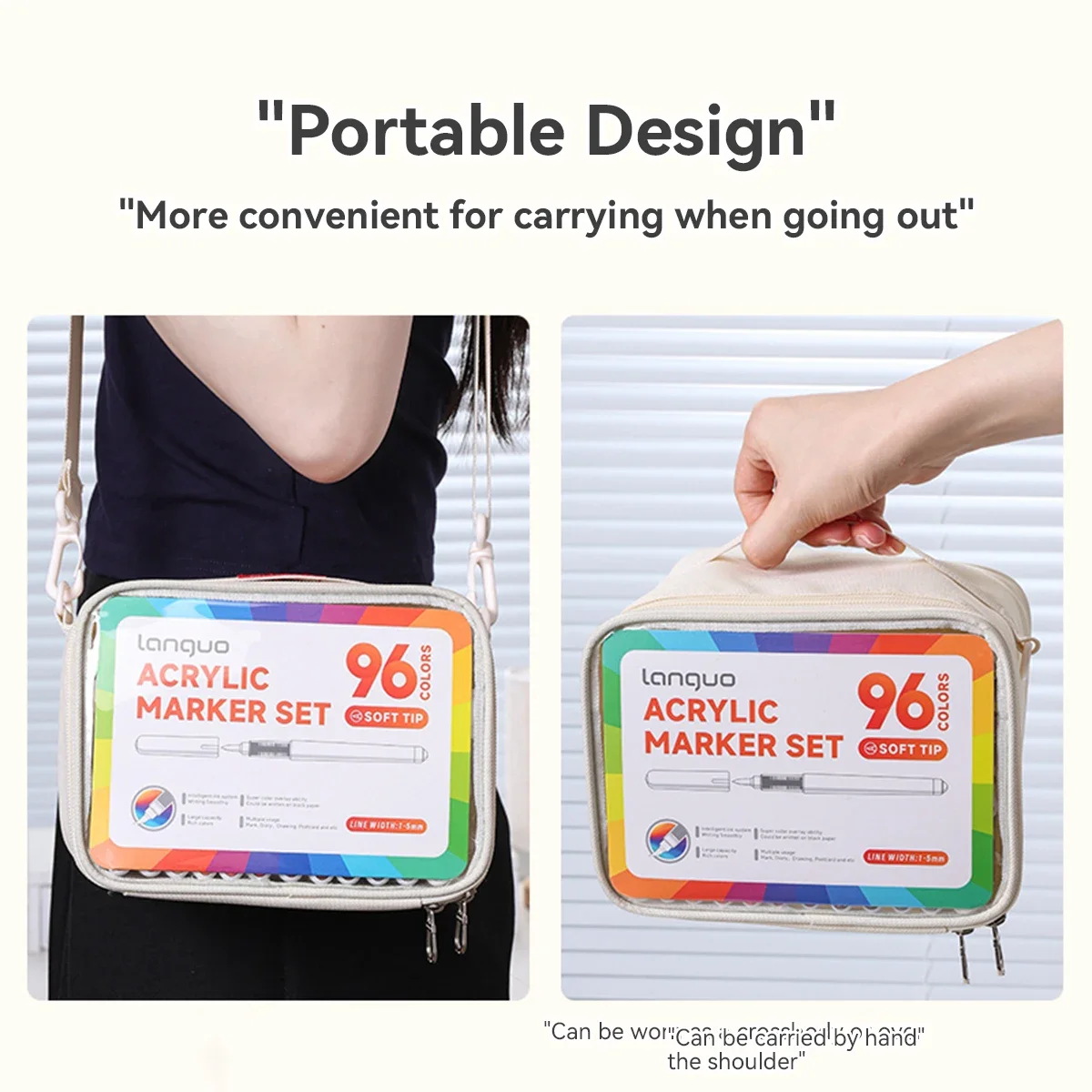 LANGUO 96-240 색상 직접 액체 색상 아크릴 페인트 펜 브러시 마커 펜 그림 돌 DIY 미술 용품 ​​편지지
