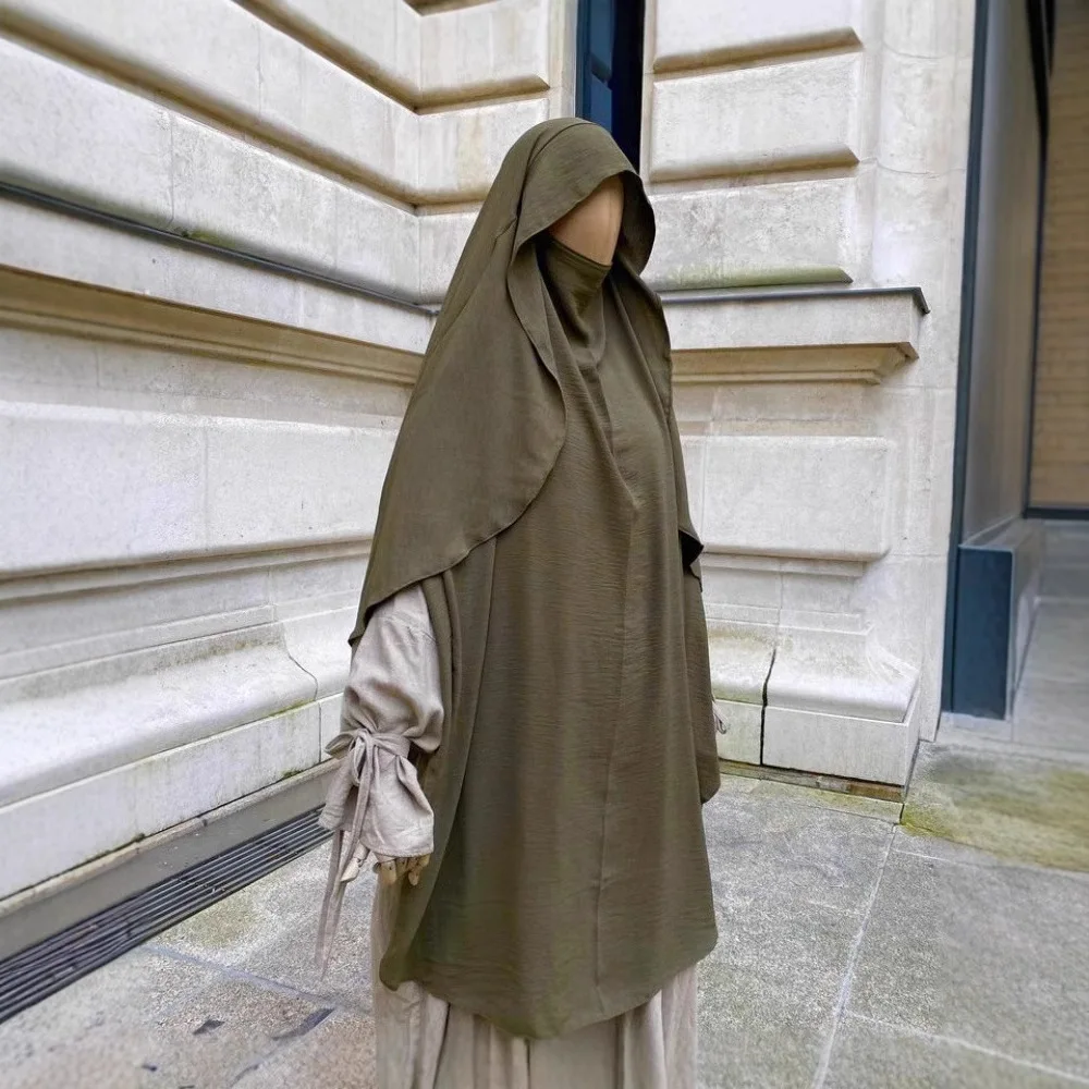 Cape Khimar Niqab Jazz Crepe Triangle Islam Muslim Women Ramadan Tie Back Prayer Hijab Eid Nikab Prayer Garment Nakrycie głowy Abaya