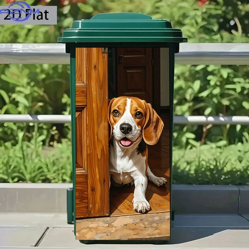 2D Printed DIY Restyle Decal Distinctive Pattern Ornament for Household Dustbin