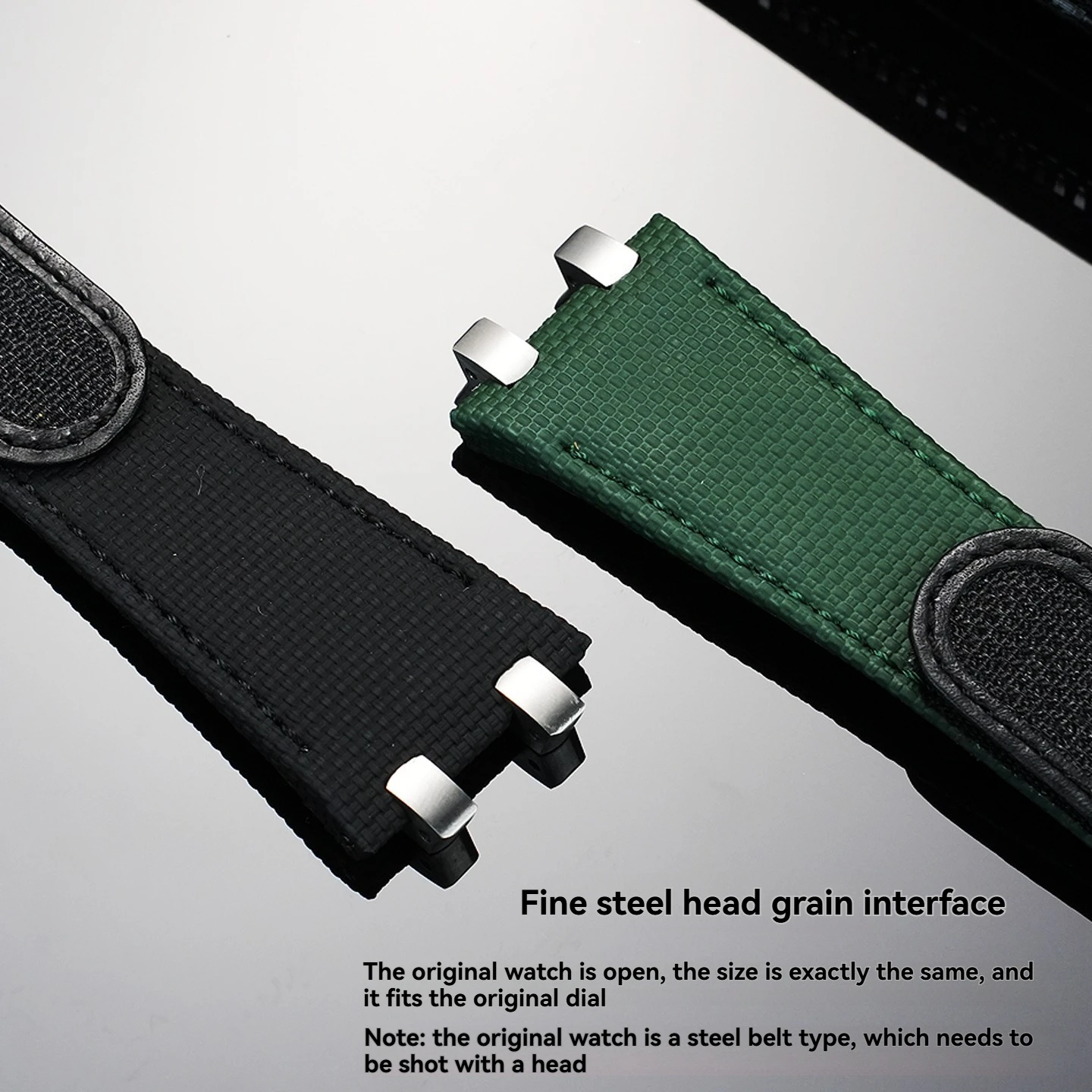 Tali FKM 26Mm 28Mm untuk AP Audemars Piguet Royal Oak Seri Lepas Pantai 26470 15703 Tali Jam Tangan Dasar Kulit Asli Fluororubber