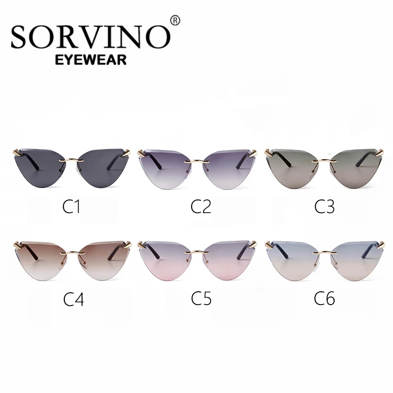 SORVINO-Lunettes de soleil œil de chat pour femmes, célèbre marque de styliste, double lentille de document, nickel é UV400, haute qualité, sans monture