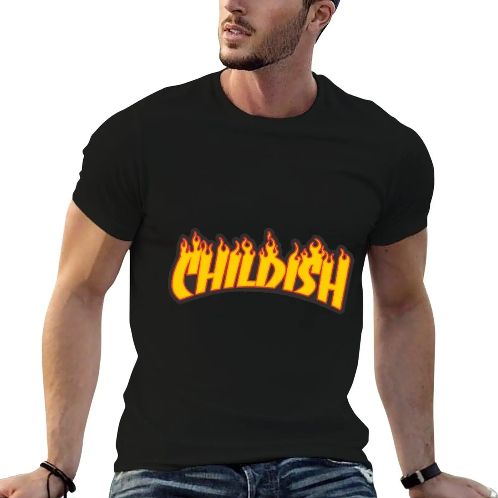 

TGF childish fire T-Shirt mens graphic t shirts men t shirt cotton 100% man tshirt T-shirt
