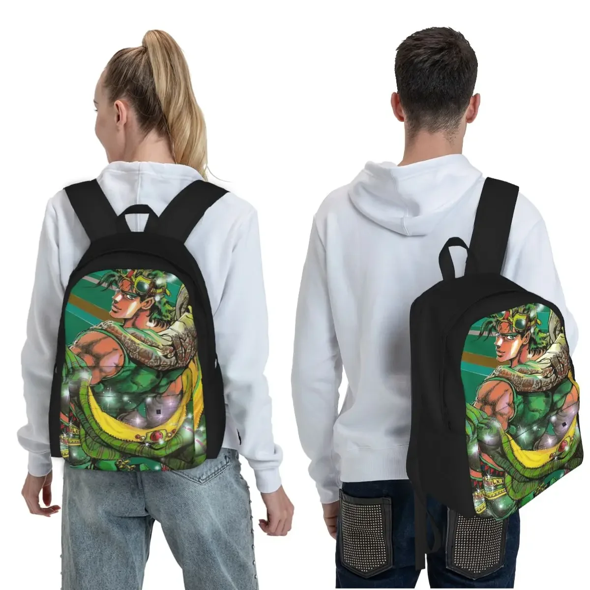 Jojo Bizarre Adventure Joseph Joestar Student Backpack School Bag Daypack for Boys Girls Fashion Bookbag Shoulder Bags
