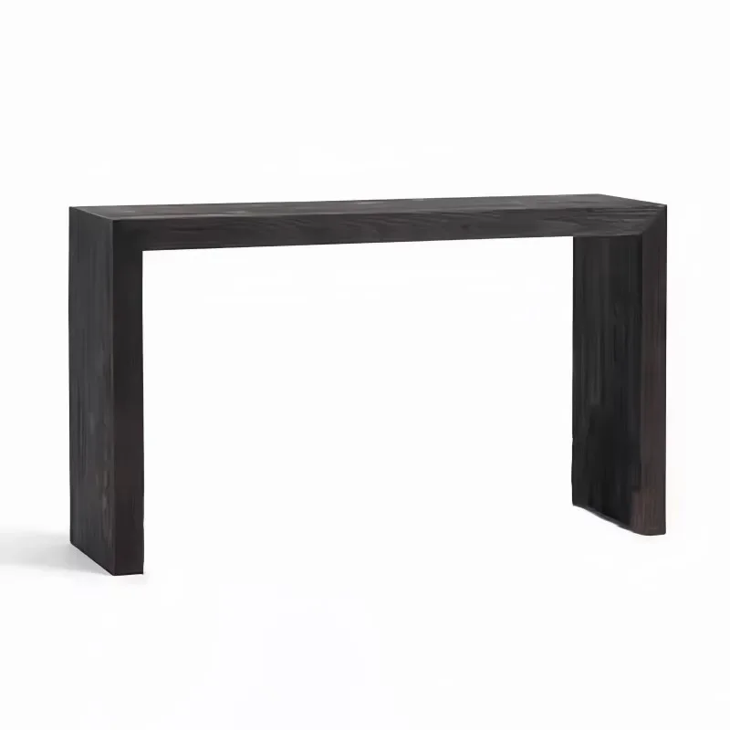 

Стол для прихожей из массива дерева, минималистичный, в ретро-стиле, длинный, для центрального прохода.