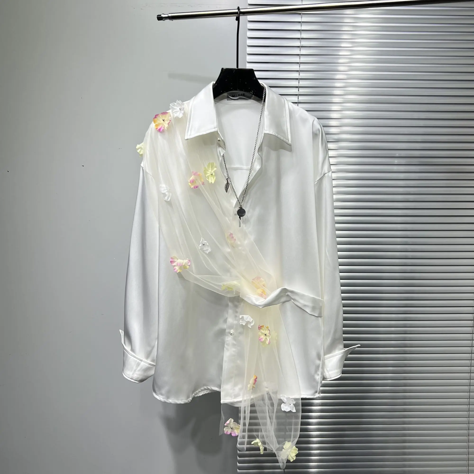 

2025 New Spring and Autumn Splicing Shirt Long Sleeve Fashion Trendy Brand Trendy Brand Loose Shirt Casual Men's Clothing