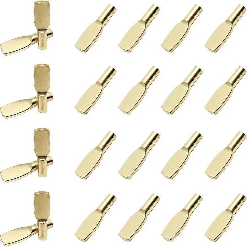 61 pcs 6mm Bookcase Shelf Clips for Furniture Hardware, Sturdy Iron Core, 5mm Standard Peg Size, also fits Cabinet Shelving