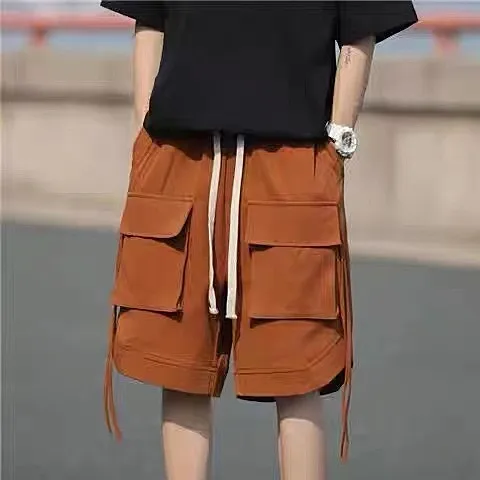 

Lightweight Ice Silk Men's orts Summer 2025 New Loose Large Size Trendy Brand Five-Quarter Qui Dry Mid-Pants Casual Pants