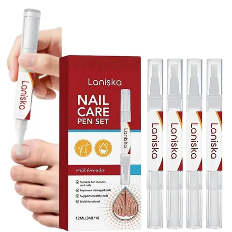 Laniska 4Pcs Nail Treatment Pens Deep Nourishing For Dry Damaged Nails Anti-break Remove Hangnails Keep Nails Healthy And Strong