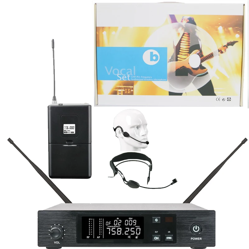 

QLXD Stage Performance Sing Wireless Microphone Speaking UHF System Transmitter Sets With Black ME3 Microphone For Bodypack