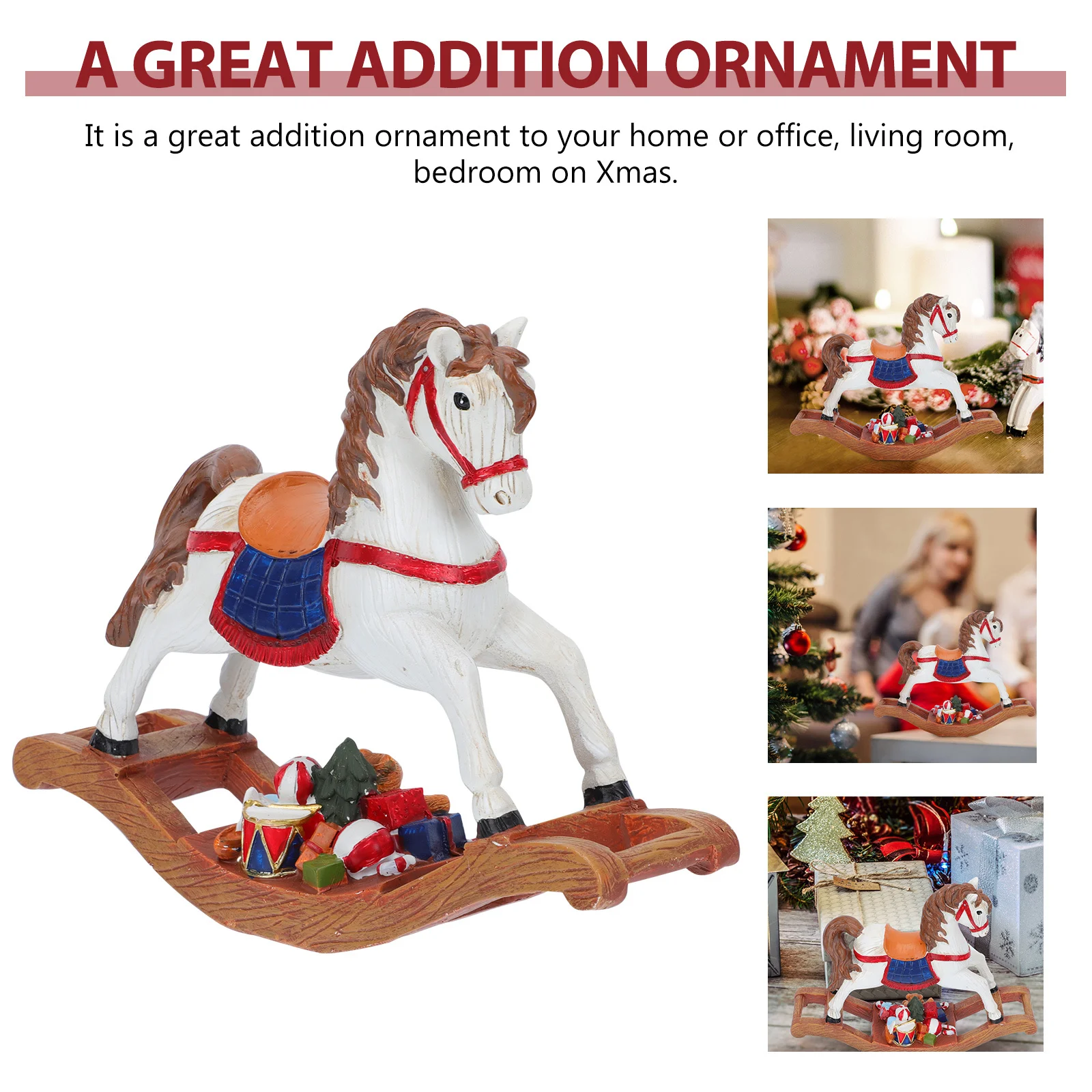 

Resin Ornaments Mini Horse Statues Home Decor Tabletop Adornment Decorative Desk Christmas Decoration