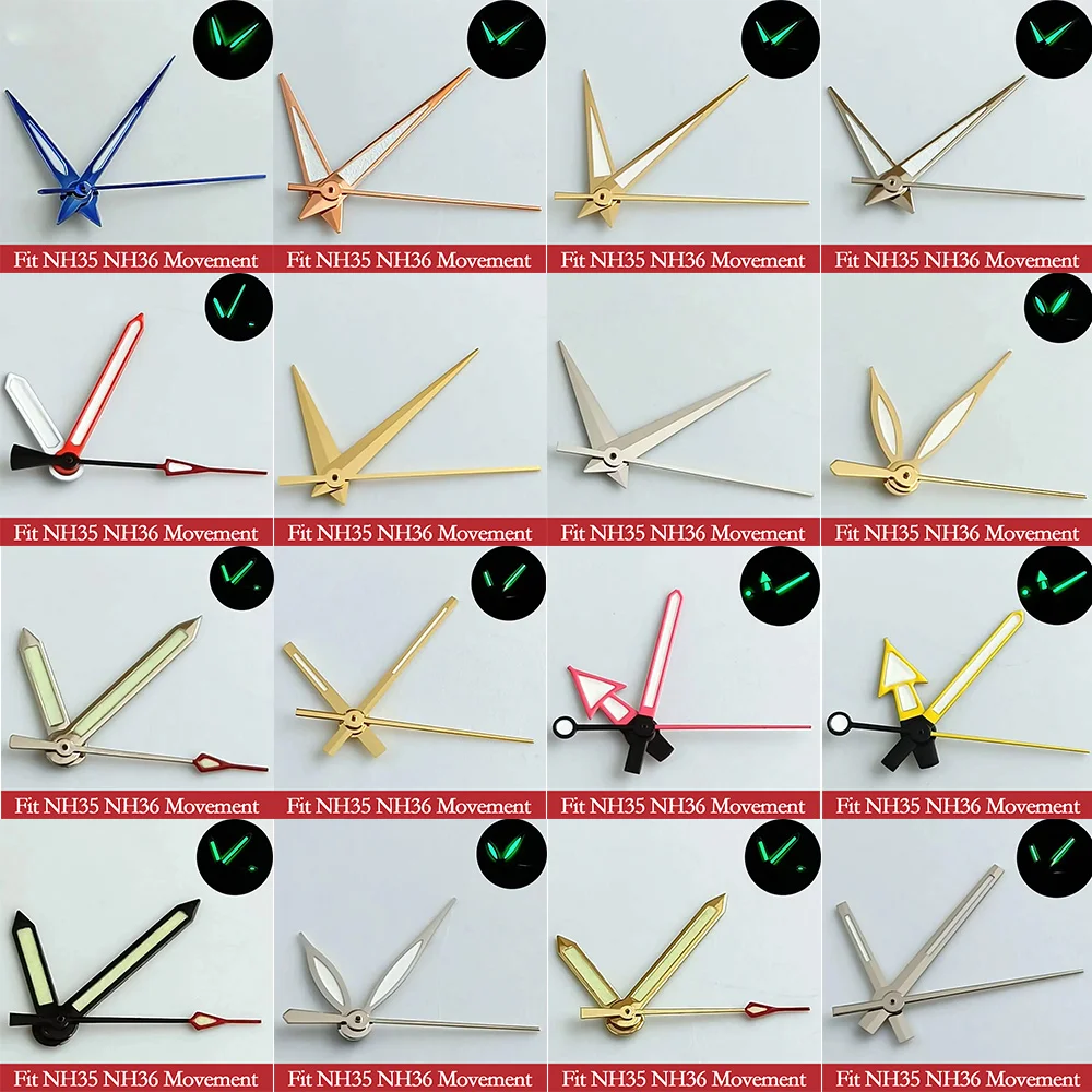 NH35 Needle Watch accessories watch pointer NH36 hands pointer green super luminous suitable for NH35/NH36/NH38/NH70 movement