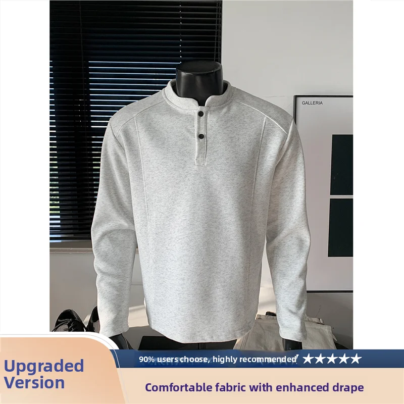 Retro American Patchwork Collar Sweatshirt Men's Spring Autumn Trendy Brand Deconstructed Casual Long Sleeve Youthful