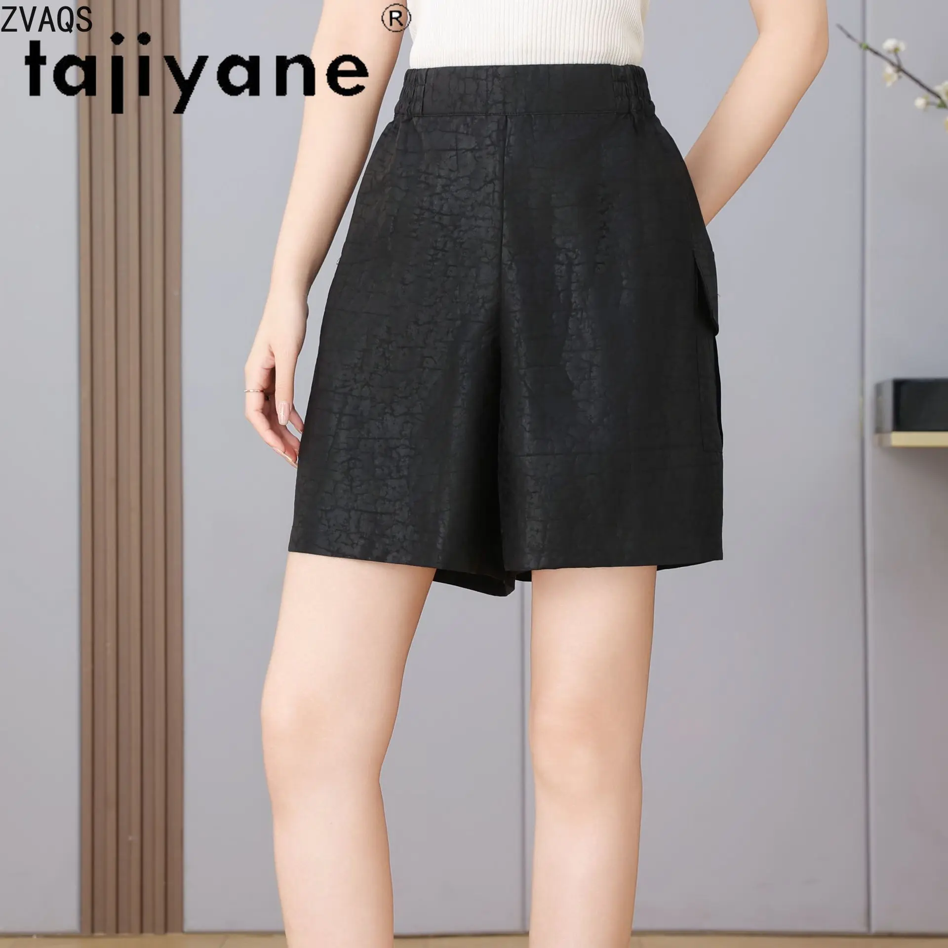 Tajiyane 100% Mulberry Silk Luxury 2026 Old Material Xiangyunsha Shorts Tortoise Pattern Fashion Versatile Casual Pants Шорты