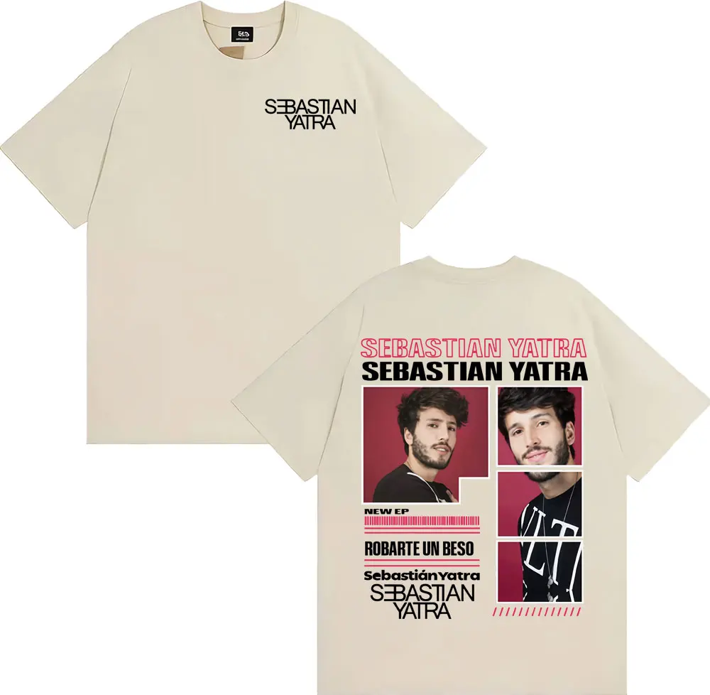 Singer Sebastian Yatra Album 2025 Tour Merch Tee Shirt Men Women Fashion Hip Hop Pop Music T-shirt Summer Tops Oversized T Shirt