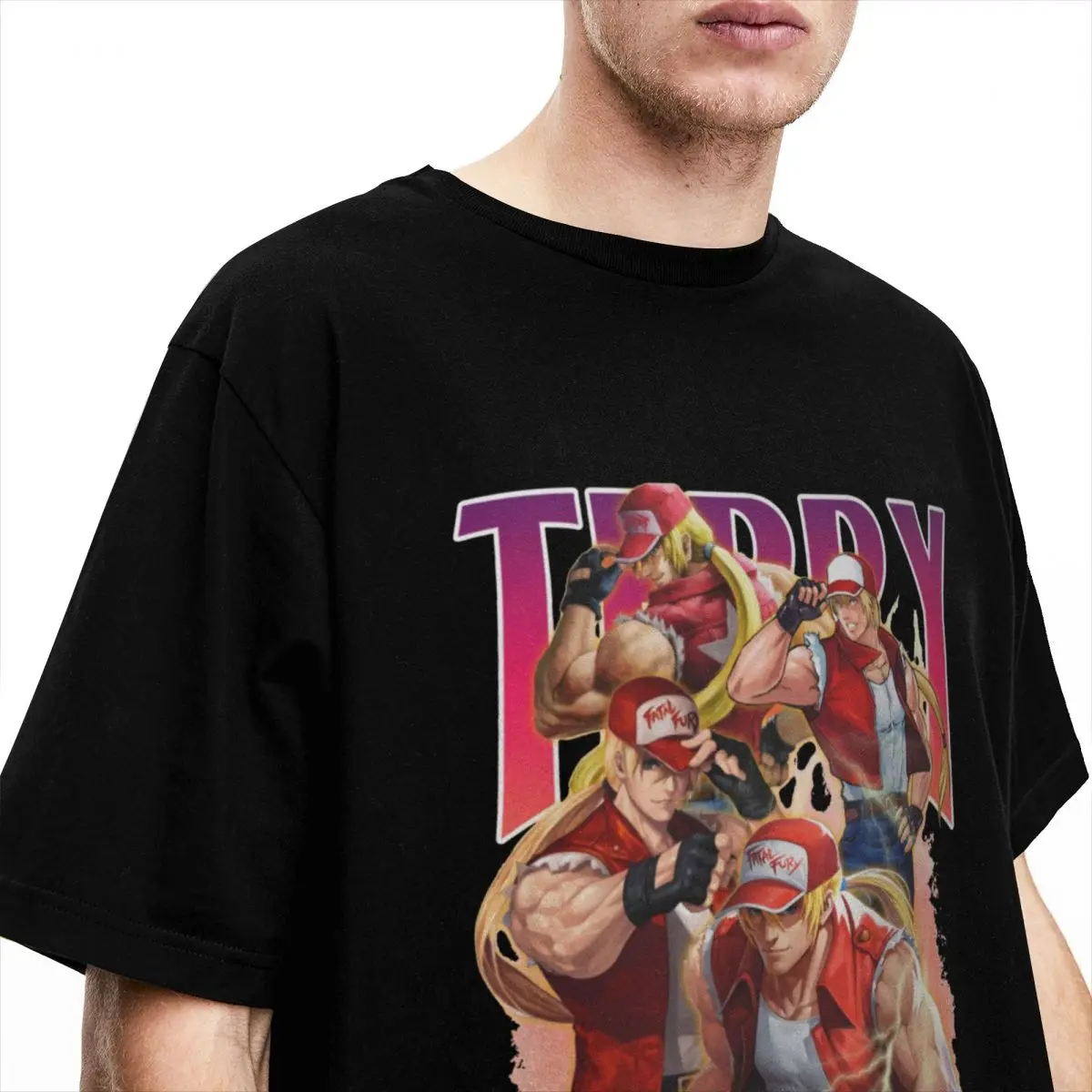 Terry Bogard KOF Bootleg T Shirt Merch for Men Women Cotton Funny Crew Neck The King Of Fighters Games Tees Short Sleeve