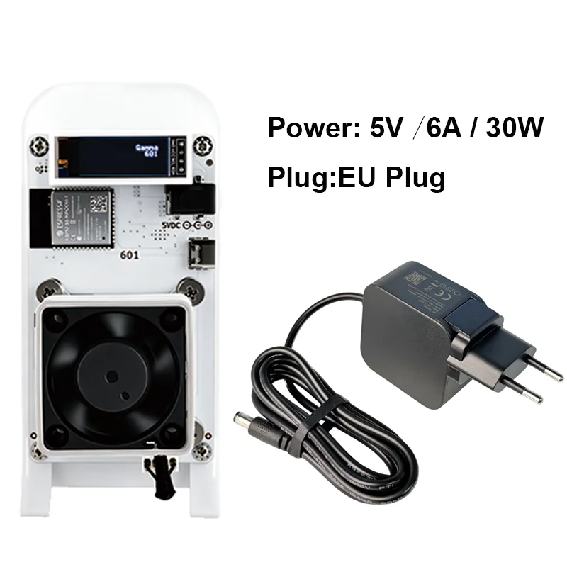 Image of Weißer Gamma 601 ASIC Miner 1.2TH/s BM1370 Chip Heim-Solo-Kryptominer-Maschine Geräuscharmer Bürstenloser Kühlventilator OLED-Display | Direktversand aus Polen, schnell und sicher, keine