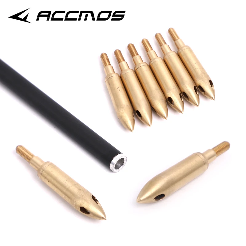 3/6pcs ID6.2mm Gold Whistle Broadhead Copper Arrowheads Arrow Point Tips For Arrow shaft  DIY Accessory