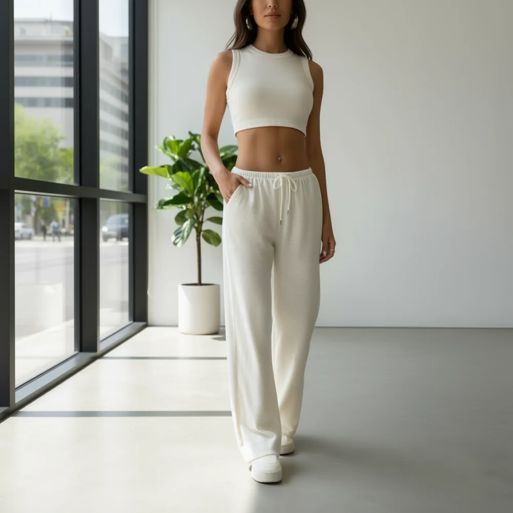 

Women Sweatpants Women’s High Waisted Sweatpants Wide Leg Sport Joggers Elastic Waistband Drawstring Workout Pants Activewear