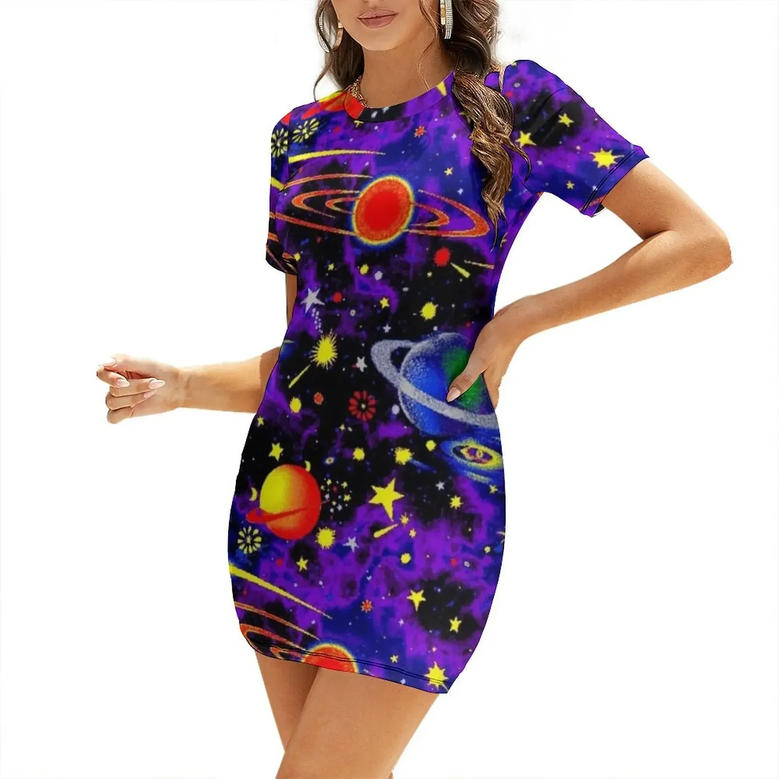 

Glow in the Dark Short-Sleeved Dress summer women's suit women's elegant loose dresses women's evening dresses 2026