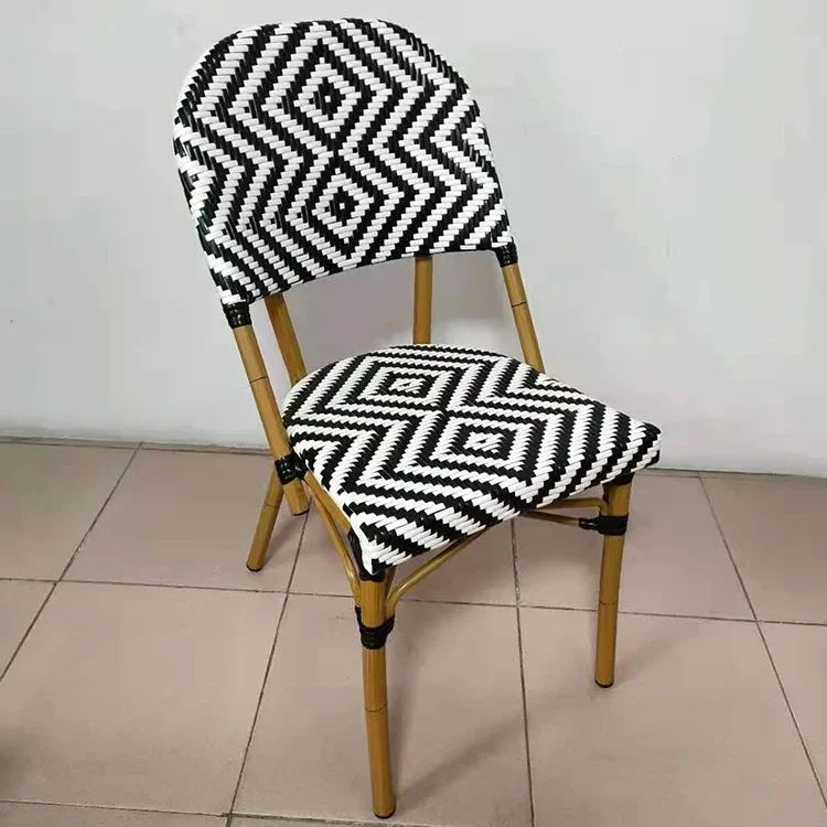 Aluminum alloy leisure outdoor chair hand-woven rattan chair, outdoor courtyard garden restaurant can be a group of 5
