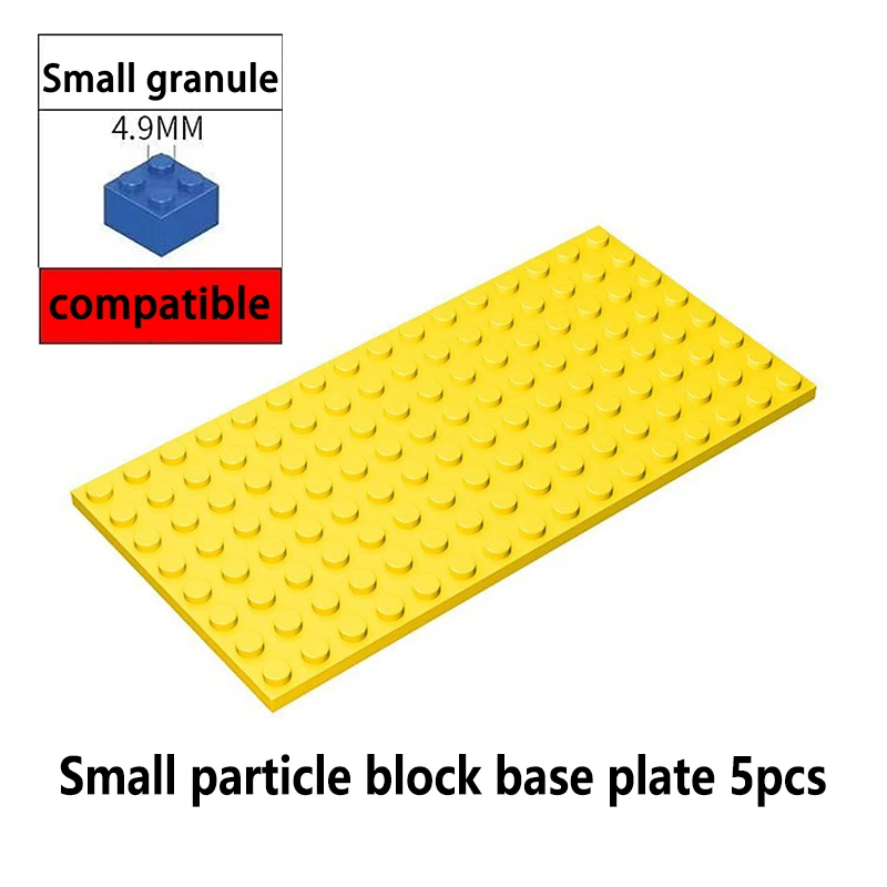 5-teiliges Puzzle-Block-Bodenplatten-Set - 8x16 Bausteine für Kinder, Kreatives DIY-Konstruktionsspielzeug-Zubehör, Bausteine-Wand