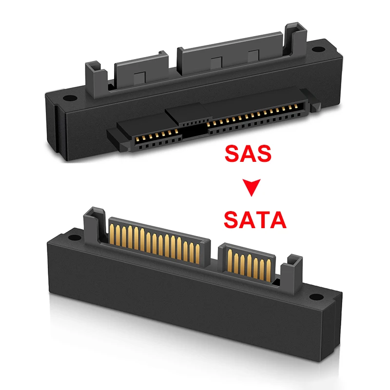 마더보드 케이블용 SFF-8482 SAS to SATA 7 핀 + 15 핀 스트레이트 벤드 헤드, 90 도 각도 22 핀 어댑터 컨버터, 1 개