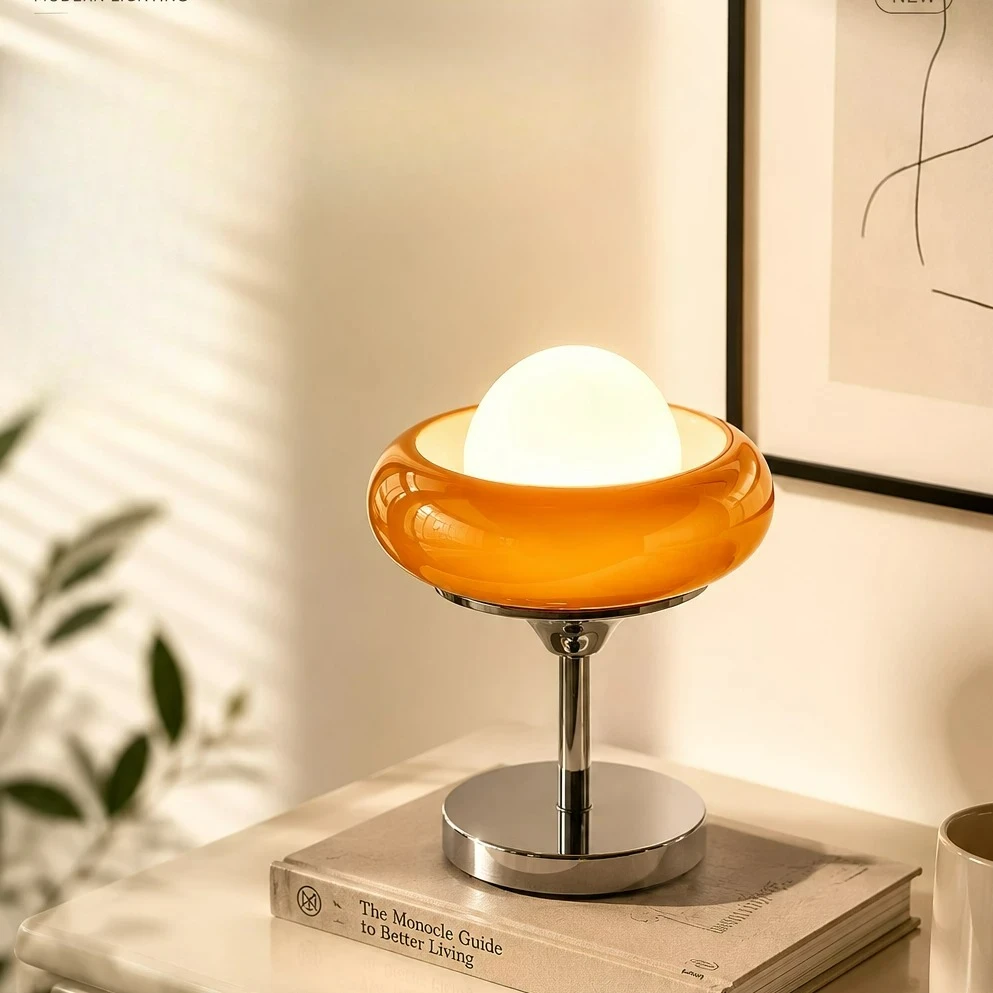 Vintage Desktop Luminous Ornament with Egg Tart Design, Warm Home Atmosphere, High-end Decoration, Gift