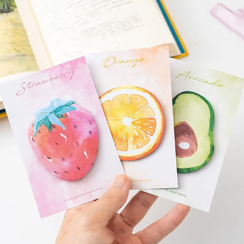 30 Sheets Cute Fruits Sticky Note Memo Pad Planning Sticky Office Planner Sticker Stationery School Supplies Decoration Adhesive