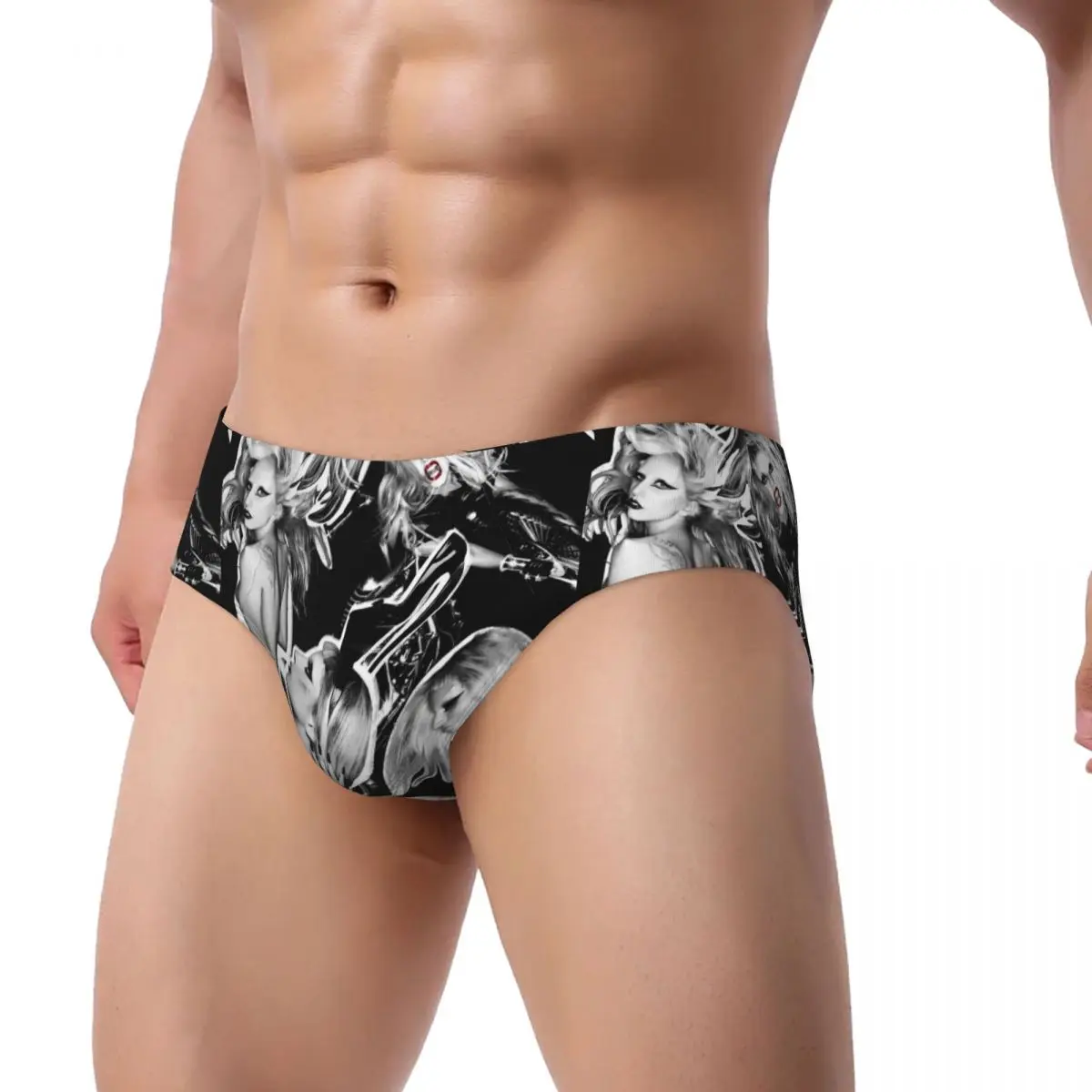 Custom Lady Gaga Mayhem Music Singer Men's Briefs Panties Mens Breathable Underwear Underpants