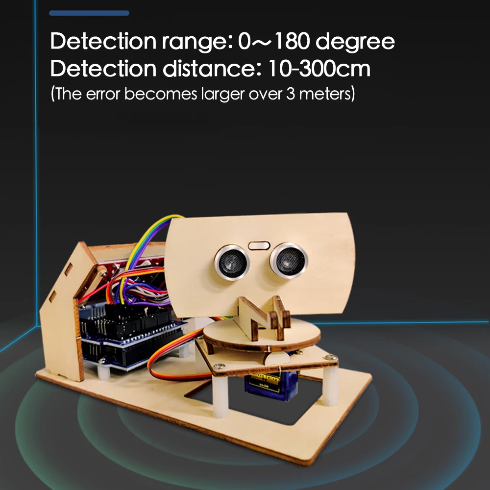 Detección de radar ultrasónico TFT LCD de 1,8 pulgadas, programación de escaneo para UNO R3 Arduino, robot de detección de estudiantes, Kit