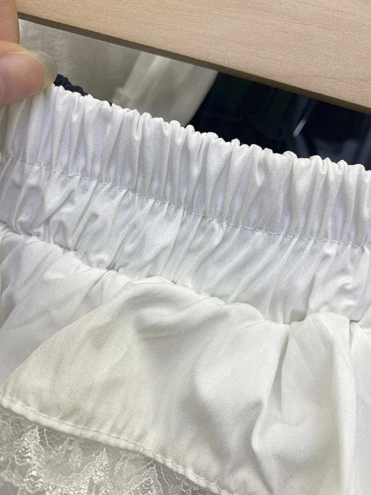 Dophee Original White Cake Skirt Women New Spring Summer Cute A-line Puffly Skirt All-match Elastic Waist Mini Princess Skirts