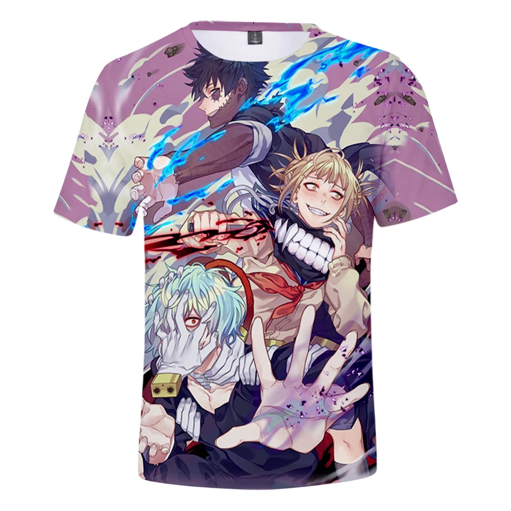 My Hero Academia Shigaraki Tomura 3D ฤดูใบไม้ผลิฤดูร้อน Preppy สไตล์ผู้ชาย/ผู้หญิง Street เสื้อผ้าเสื้อยืดอ่อนเยาว์ Retro นวัตกรรม