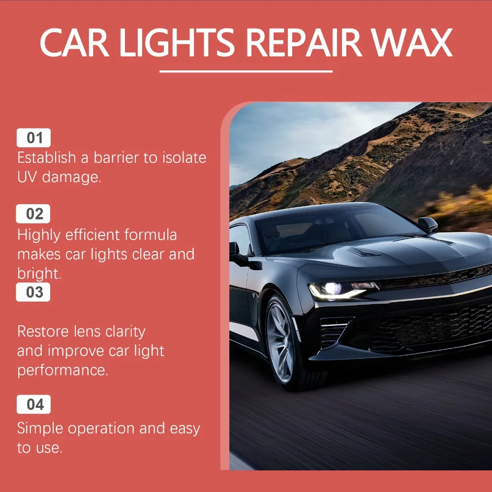 Car Headlight Restoration Polishing Paste Remove Oxidation Scratch Repair Dirt Cleaner Headlamp Refurbish Cream 100g Auto Care