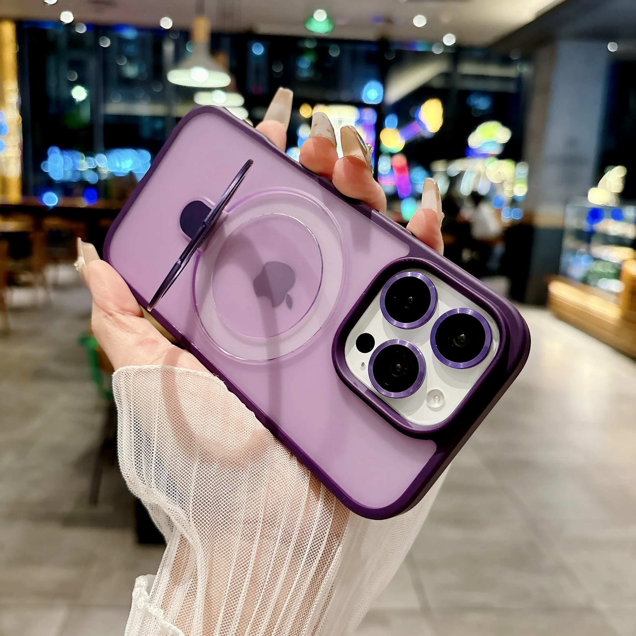 حافظة شحن مغناطيسية لحماية العدسات بلون غير لامع لهاتف Magsafe iPhone 17 Air 16 PM 15 Plus 14 13 12 11 Pro Max #4