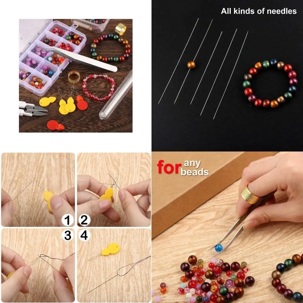 

P9FE 65 PCS Beadered игл 3 размера семян бисера
