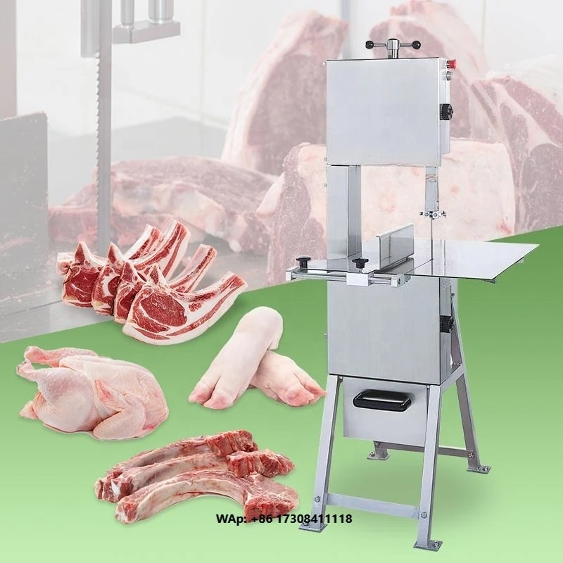 Wide Table Auto Big Sheep Pork Bone Saw Meat Grinder Cut Processing Machine With Mincer