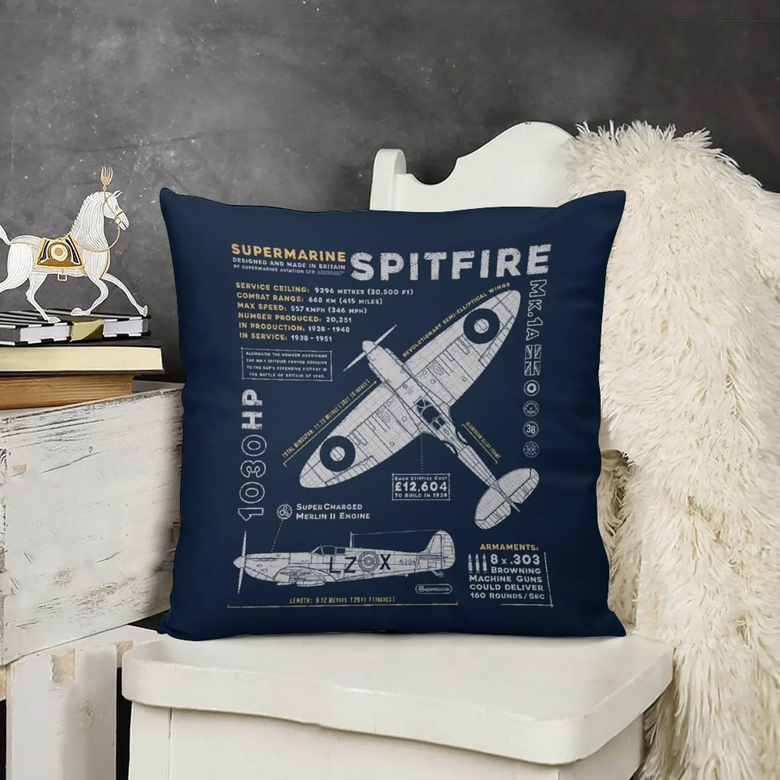 Spitfire penutup bantal lempar untuk tempat tidur sofa sarung bantal Anime bantal