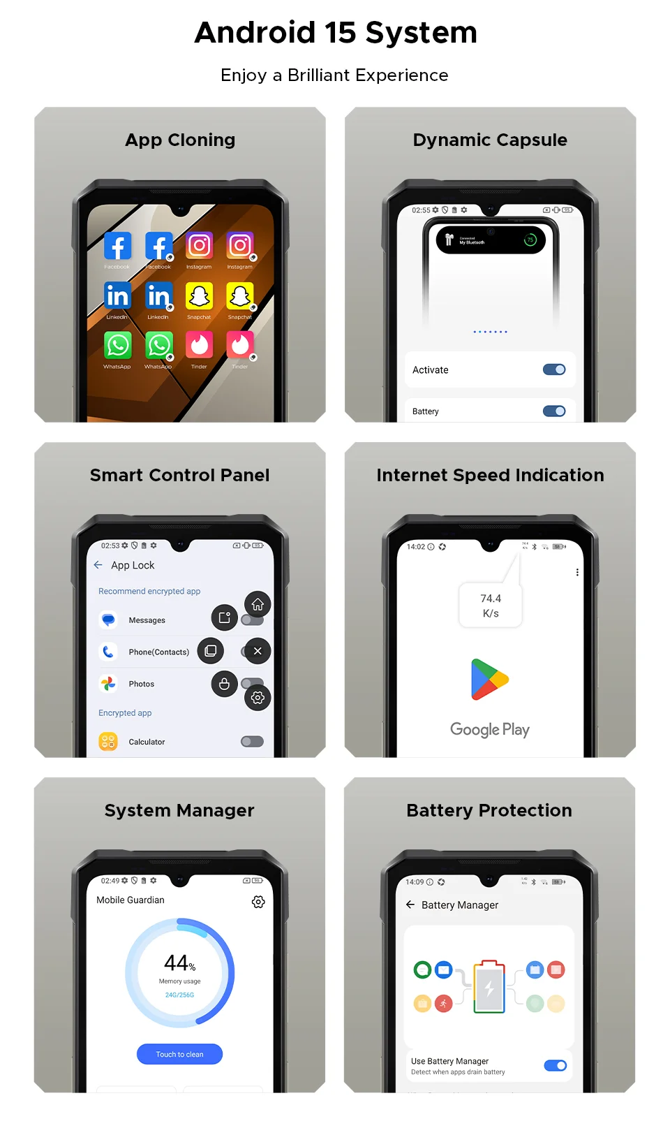Global Version DOOGEE S200 Max Rugged Phone 16GB 512GB 22000mAh Battery 66W 1.32" Rear Display 6.72” 120Hz Dimensity 7050 NFC