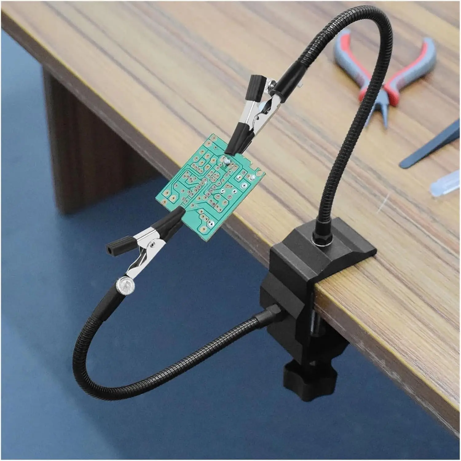 1pc Aluminum Helping Hands Station With Flexible Arms And Clips For Circuit Board Welding Jewelry Making Tool