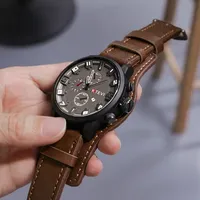 Retro Men's Watches High-end Luxury Man Watch PU Leather Strap Date Business Quartz Watch Big Dial Military tactical Wristwatch