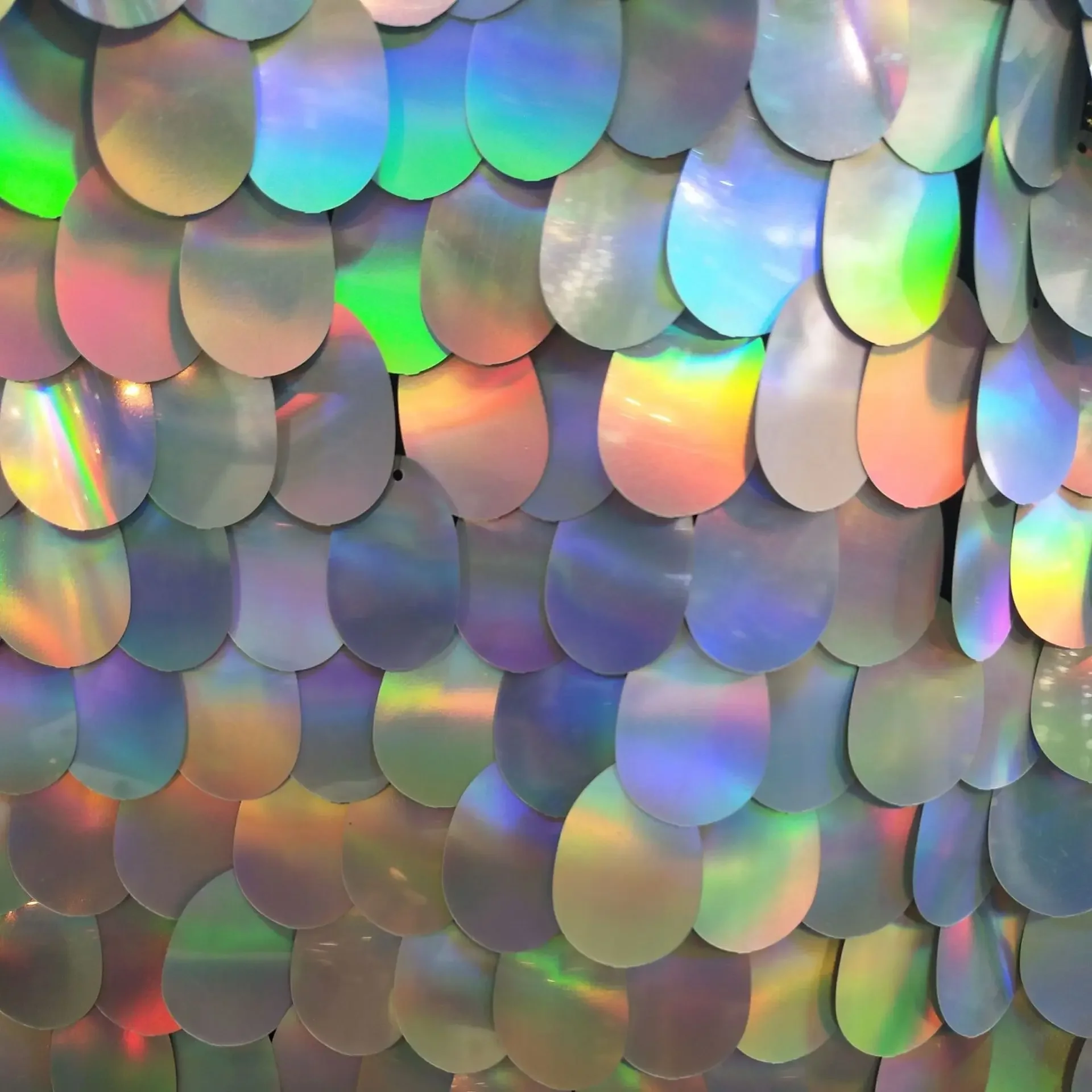 Oval Sequin Iridescent Sequin Tablecloth Glitter Fabric Handmade Backdrops For Princess Mermaid Unicorn DIY Party Decor