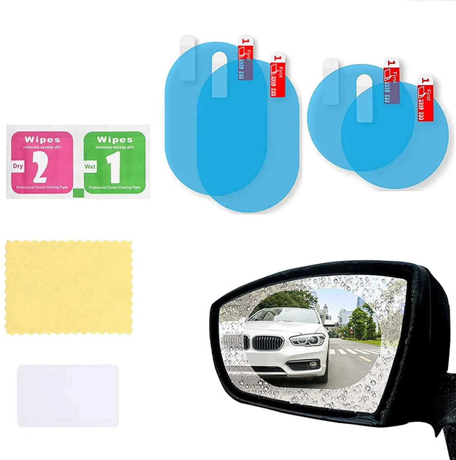 2PCS Car Sticker Rainproof Film For Car Rearview Mirror Car Rearview Mirror Rain Film Clear Sight In Rainy Days Auto Film