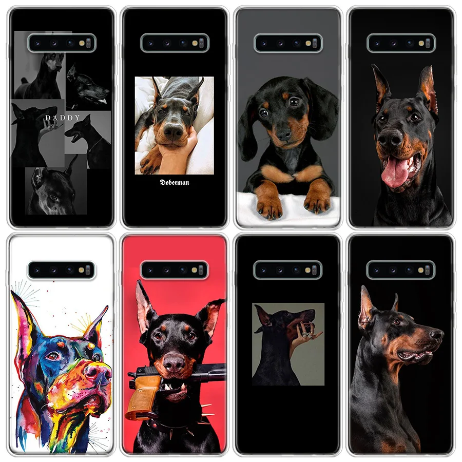 Animal Dachshund Doberman Dog Phone Case For Samsung Note 20 Ultra 10 9 8 A05S A15 A25 A35 A55 M11 M12 M21 M30S M31 M32 M51 M5