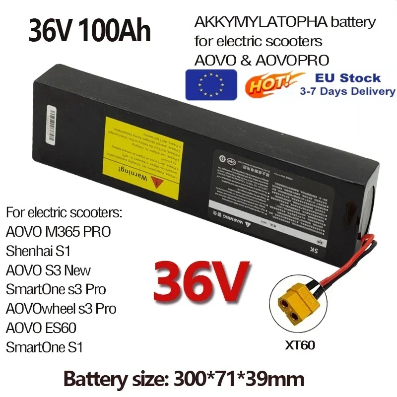 36V 10S3P 100000mAh 18650 wiederaufladbarer Lithium-Ionen-Akku 2000W mit integriertem BMS Geeignet für KUGOO S1, S2, S3 Elektroroller