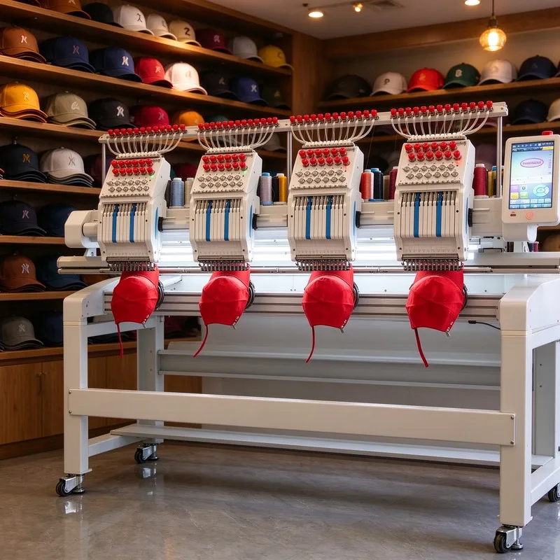 Multi Head Embroidery Machine Synchronized Stitching System for Bulk Apparel Orders and Professional Embroidery Shops
