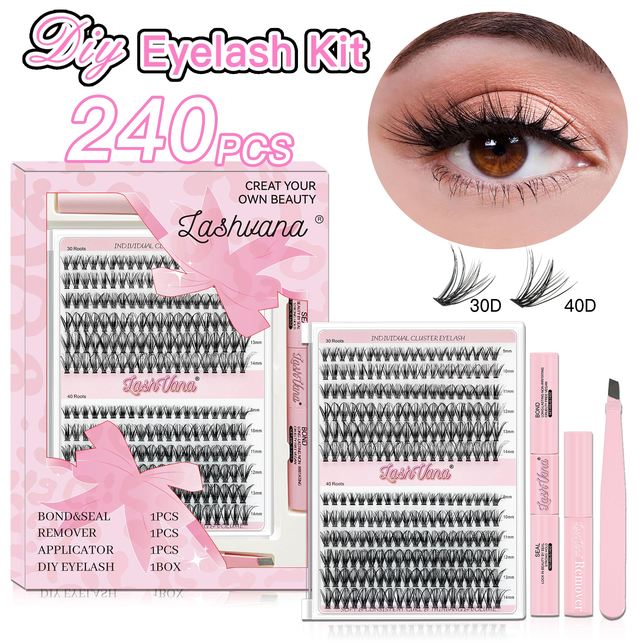 240 قطعة مجموعات الرموش لاش السندات وختم أدوات ماكياج لتقوم بها بنفسك جلدة تمديد عدة لصق الرموش الإلتصاق الغراء اكسسوارات