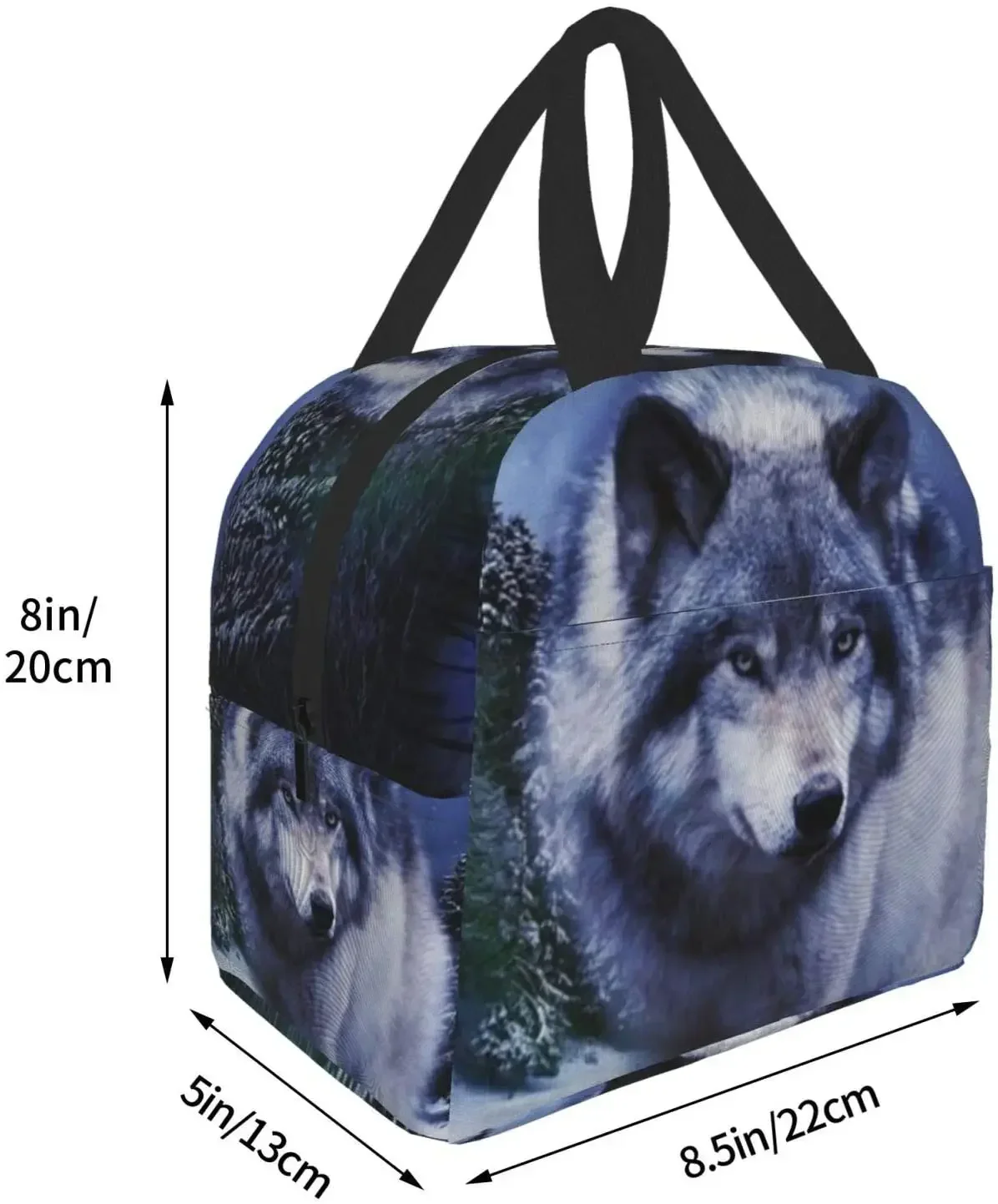 Wolf Stylish Lunch Bag Set for Women and Teen Girls Cute Insulated Lunch Box for Work School Travel