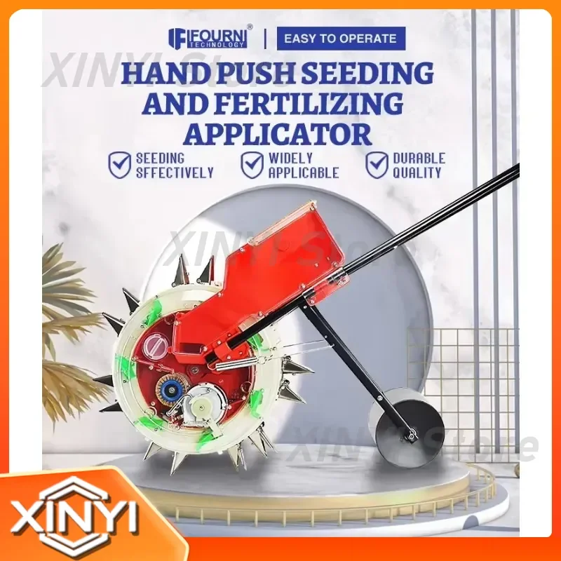 for Manual Seeder and Fertilizer Spreader Combo Push Helper Hand-Push Garden Tools for Seeding and Fertilization