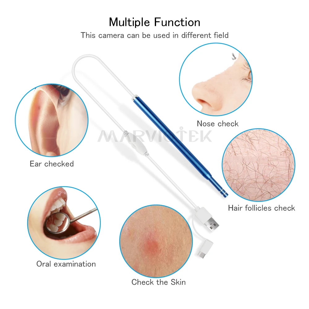 Czyszczenie uszu endoskop wysokiej rozdzielczości przyrząd do czyszczenia uszu z kamerą łopatka do uszu opieki zdrowotnej USB narzędzie medyczne domu Mini aparat do czyszczenia uszu