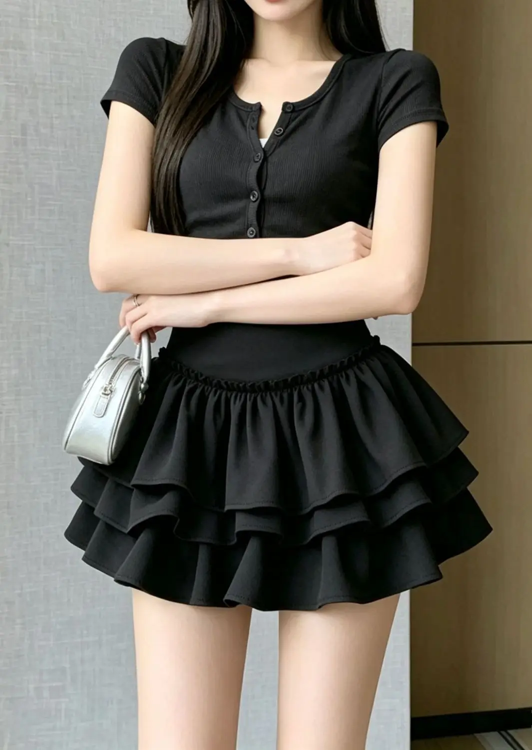 Mini Skirt Cute Sexy Balletcore Elastic High Waist Ball Gown Summer Ruffle Lolita Skirt Short Korean Sweet Y2K Women Clothing